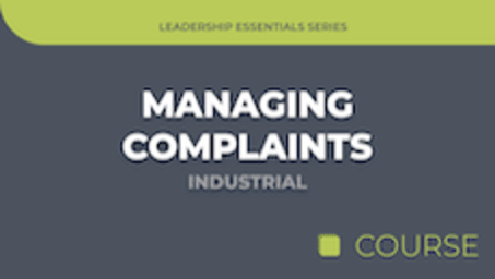 Managing Complaints - Industrial Edition