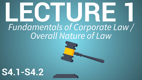 Business Law for Managers - Lecture 1 - Fundamentals of Corporate Law / Overall Nature of Law