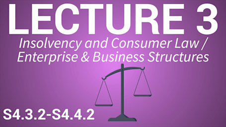 Business Law for Managers - Lecture 3 - Insolvency and Consumer Law / Enterprise and Business Structures