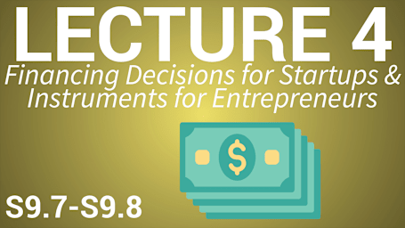 Entrepreneurship & Innovation Management - Lecture 4: Financing Decisions for Startups & Instruments for Entrepreneurs