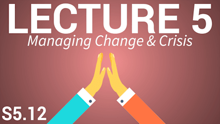 Organizational Behaviour, HR & Leadership - Lecture 5: Managing Change & Crisis