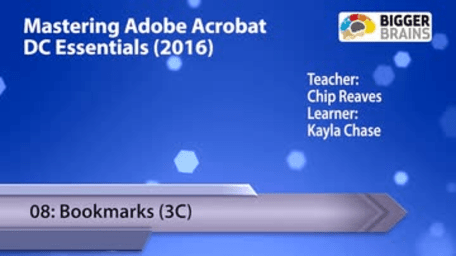 Acrobat DC 2016 - Bookmarks