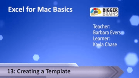 Excel for Mac Basics 13: Creating a Template