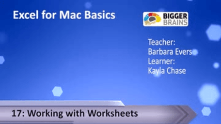 Excel for Mac Basics 17: Working with Worksheets