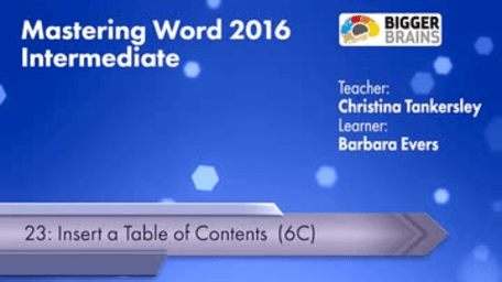 Word 2016 Intermediate: Insert Table of Contents