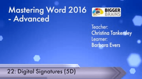 Word 2016: Advanced - Digital Signatures