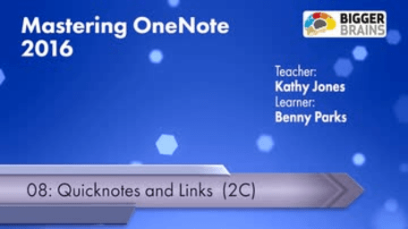 OneNote 2016: Quicknotes and Links