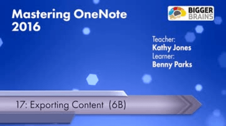 OneNote 2016: Exporting Content