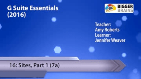 G Suite Essentials 2016: Sites - Part 1
