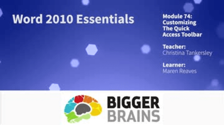 Microsoft Word 2010: Customizing The Quick Access Toolbar