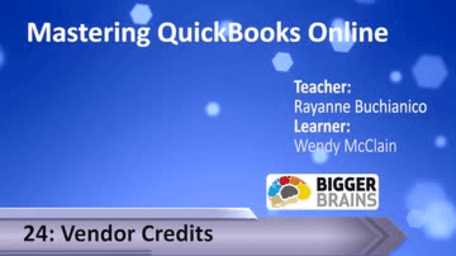 Mastering Quickbooks Online: Vendor Credits