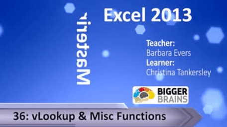 Mastering Excel 2013: vLookup and Misc Functions