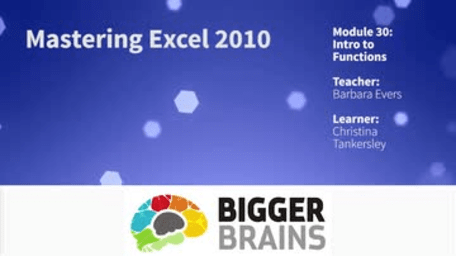 Mastering Excel 2010: Intro to Functions