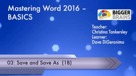 Mastering Word 2016 Basics: Save and Save As