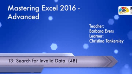 Mastering Excel 2016: Advanced - Search for Invalid Data