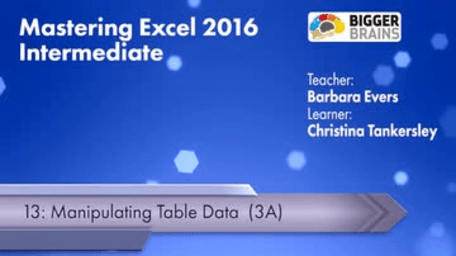 Mastering Excel 2016 Intermediate: Manipulation Table Data