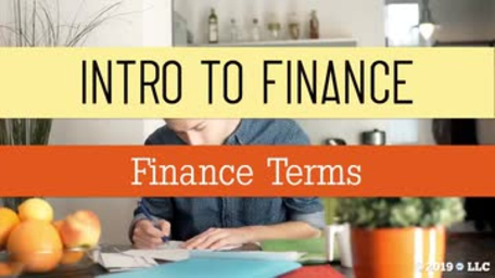 Intro to Finance: 02. Finance Terms