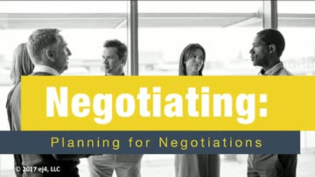 Negotiating: 06. Planning for Negotiations