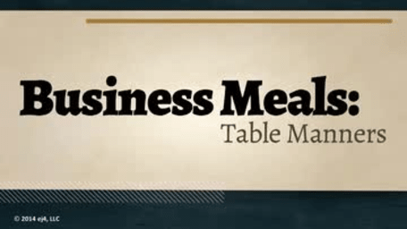 Business Meals: Table Manners