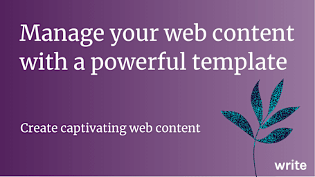 Manage your web content with a powerful template