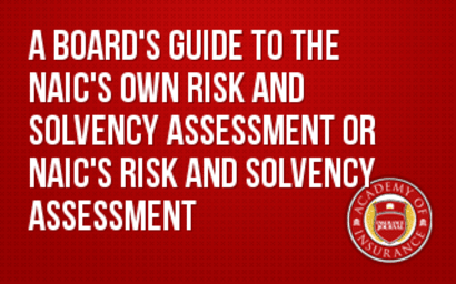 A Board's Guide to the NAICs Own Risk and Solvency Assessment Guidance Manual