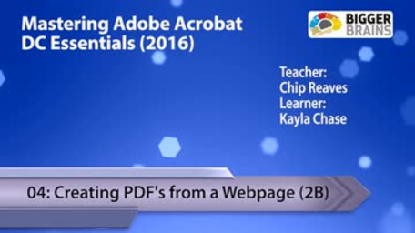 Acrobat DC 2016 - Creating PDFs from a Webpage