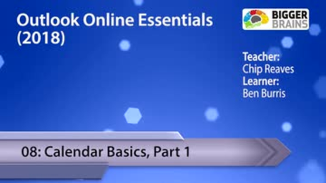 Outlook Online Essentials (2018) 08: Calendar Basics, Part 1
