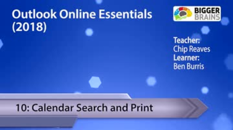 Outlook Online Essentials (2018) 10: Calendar Search and Print