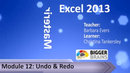 Mastering Excel 2013: Undo and Redo