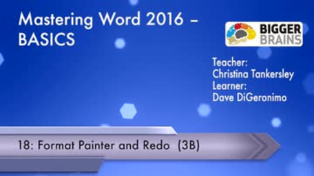 Mastering Word 2016 Basics: Format Painter and Redo