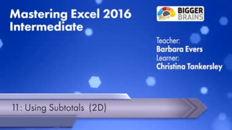 Mastering Excel 2016 Intermediate: Using Subtotals