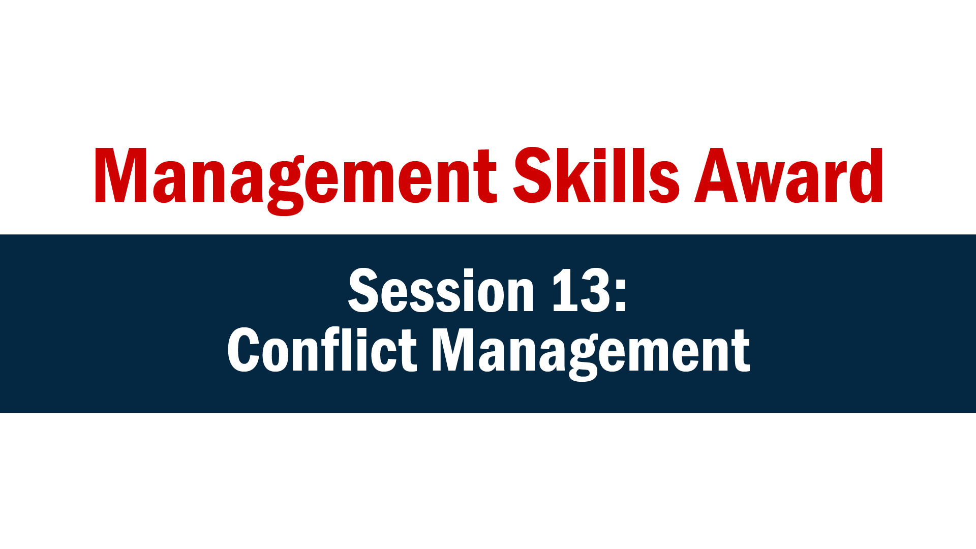 Conflict Management