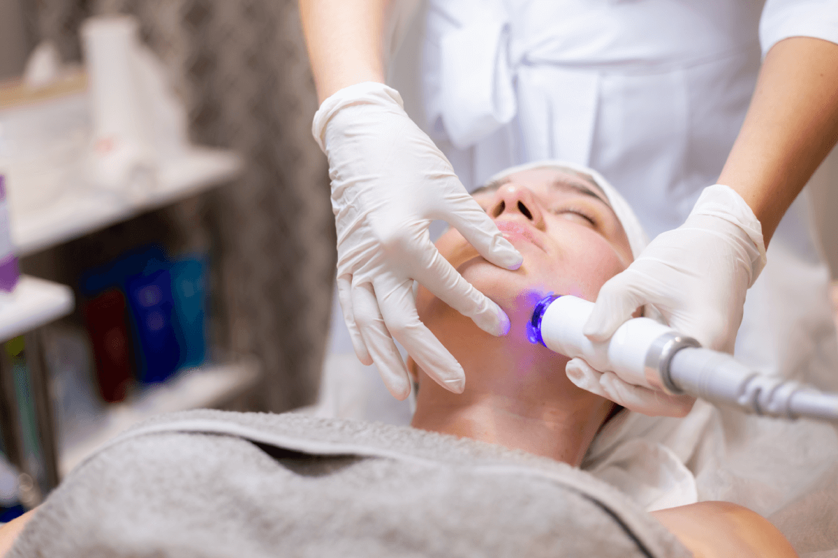 Facial mesotherapy session to lighten and freshen the skin