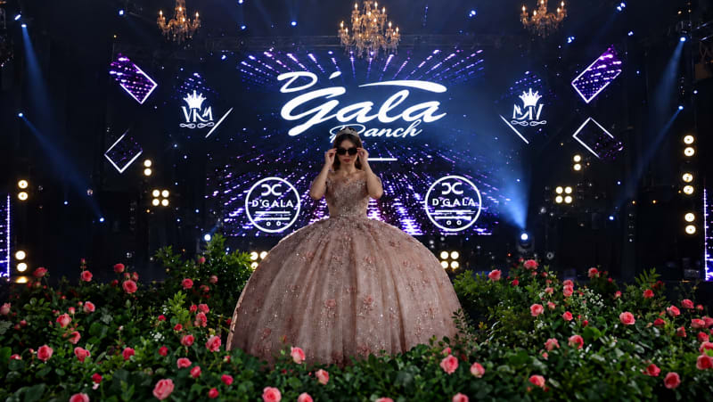 Large LED display at an elegant event