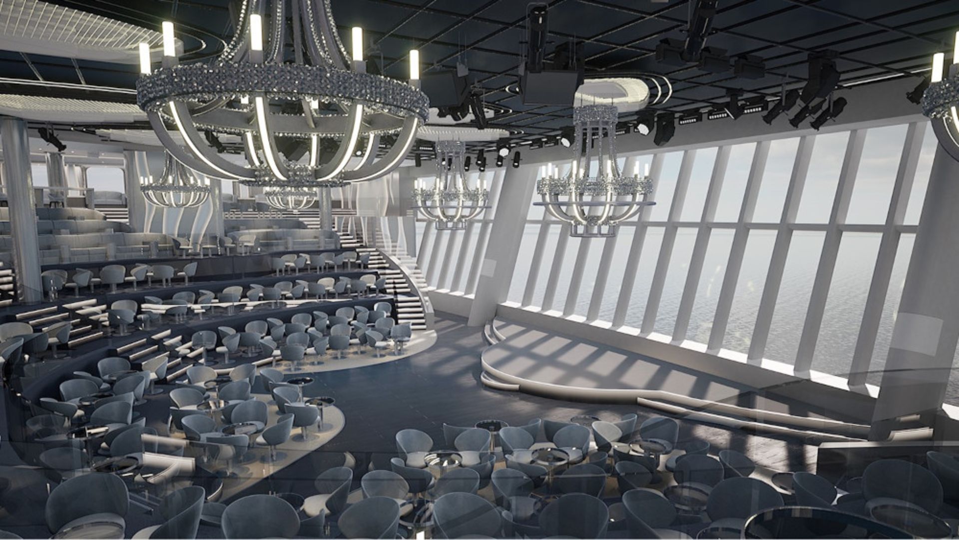 Die Panorama Lounge der MSC World Europa