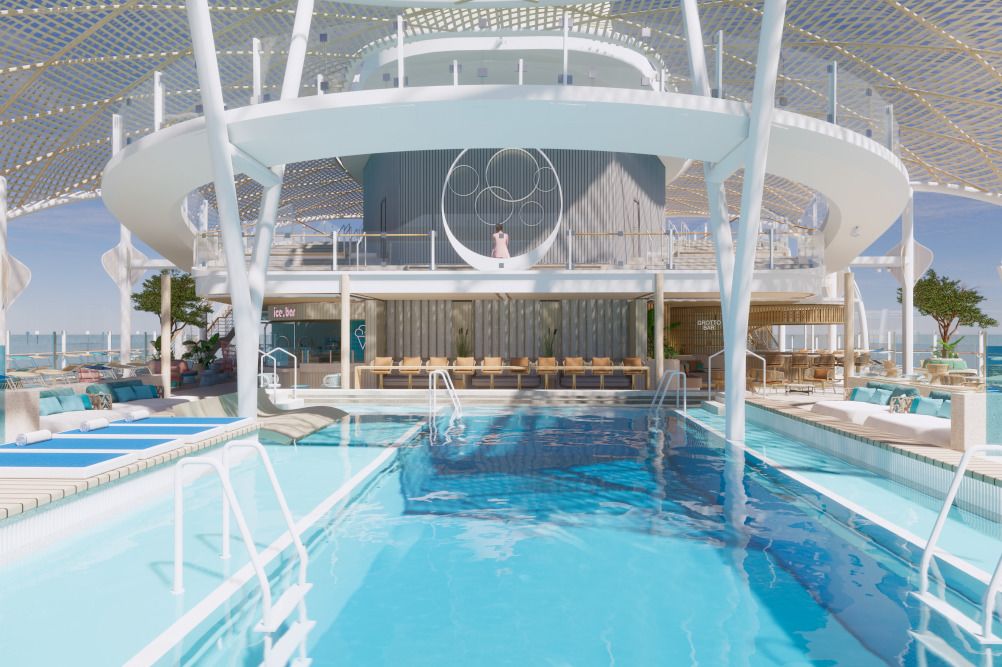 Mein Schiff Relax Rendering - Außendeck Marcoon und Pool