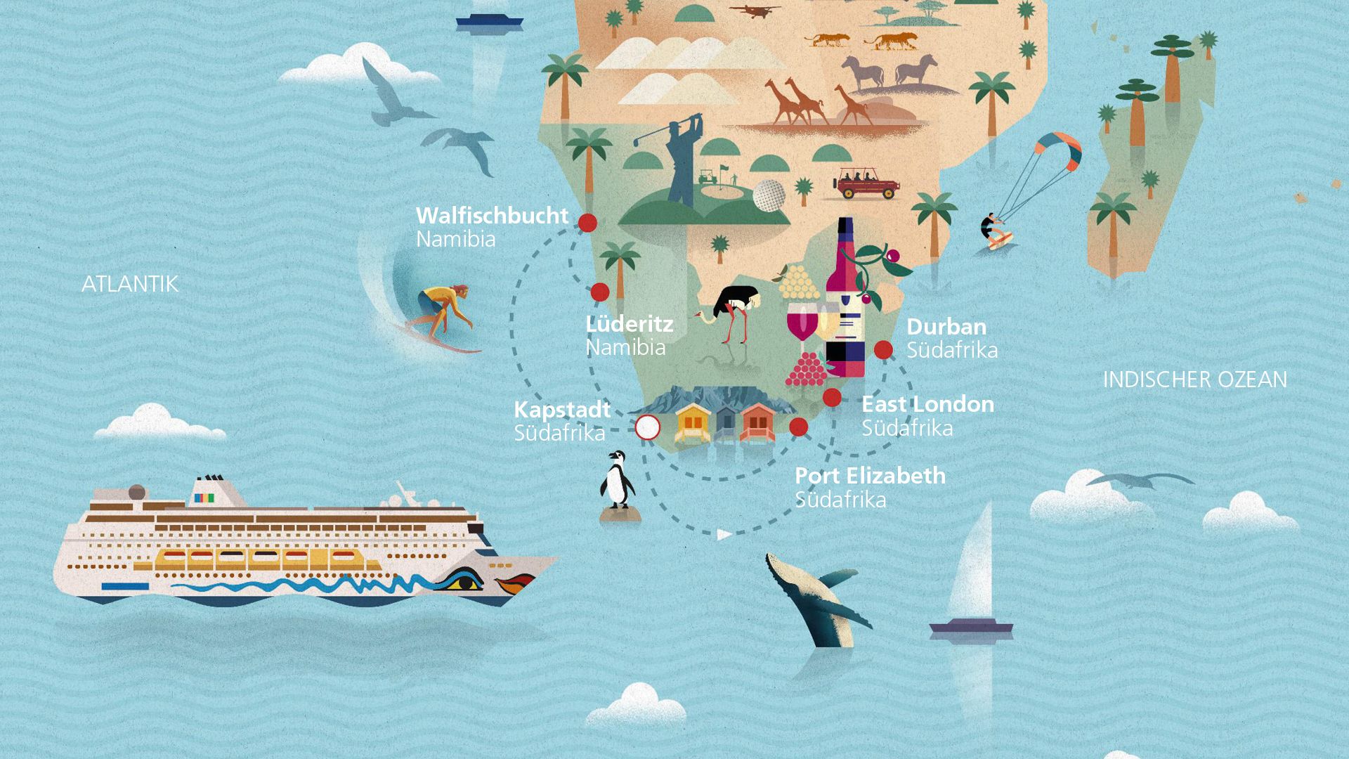 Kreuzfahrtroute AIDAmira