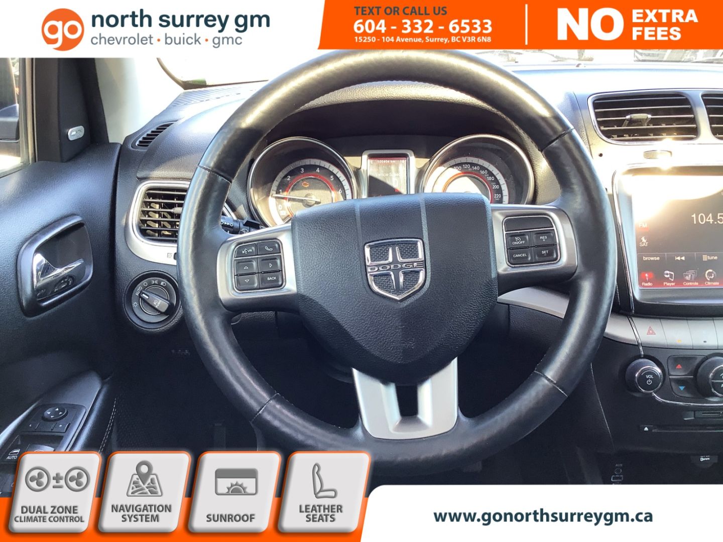 2017 dodge journey steering wheel size