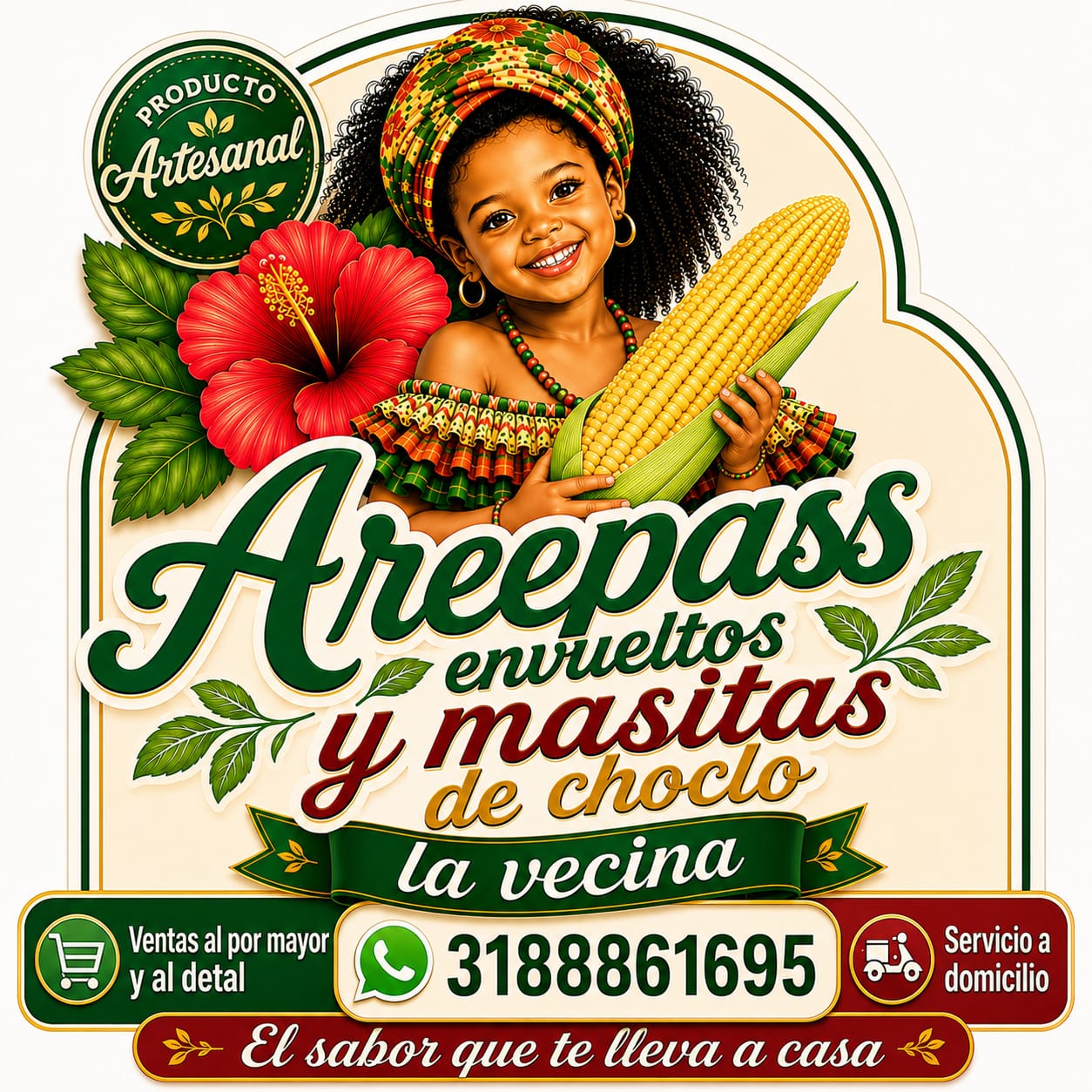 Arepas envueltos y masitas de choclo LA VECINA