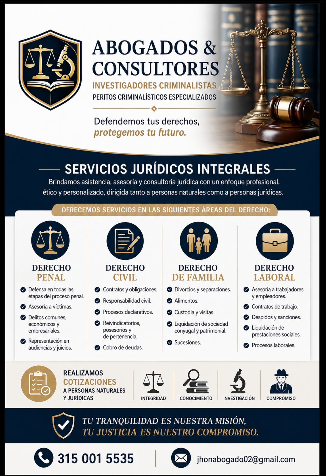 Abogados y consultores investigadores criminalistas