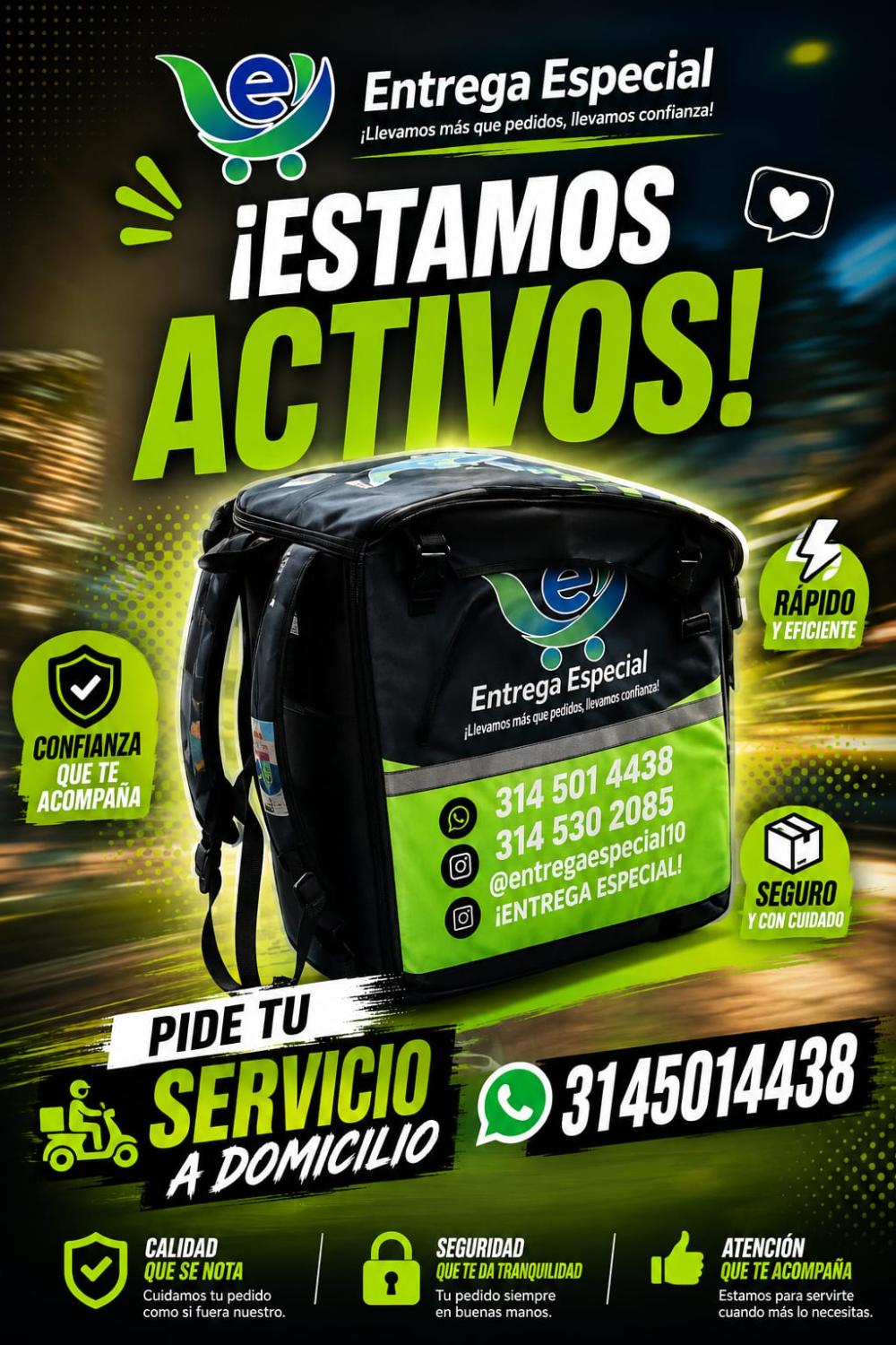 Entrega Especial mensajería y domicilios