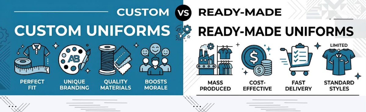 Custom vs Ready-Made Uniforms: Which Is Better for Employee Comfort, Branding & Cost?