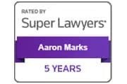 Super Lawyers 5 Years Aaron Marks