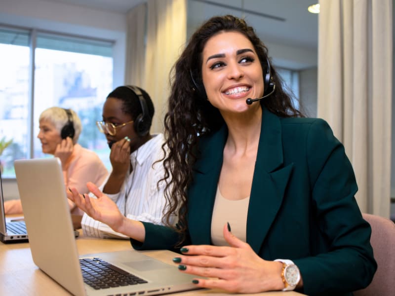 Woman working happy in office