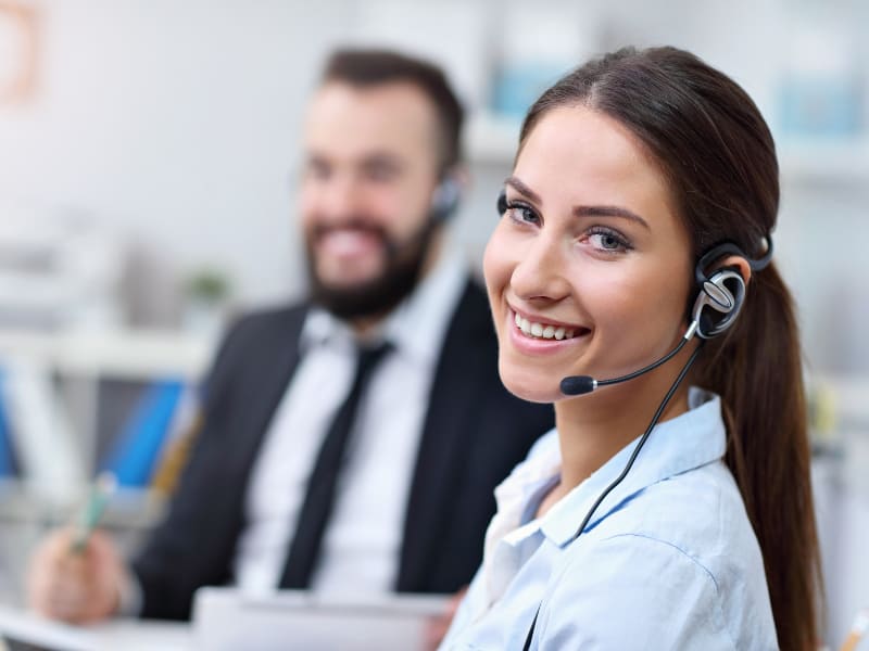 Woman working happy in office