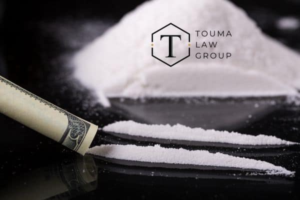 cocaine on a table being used