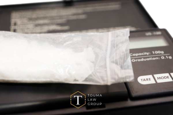 methamphetamine in a bag on a scale
