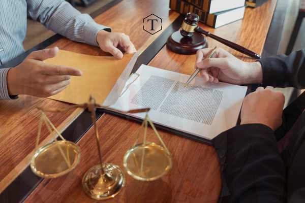 a man meeting with a defense attorney
