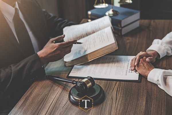an attorney discussing a DUI charge with a man