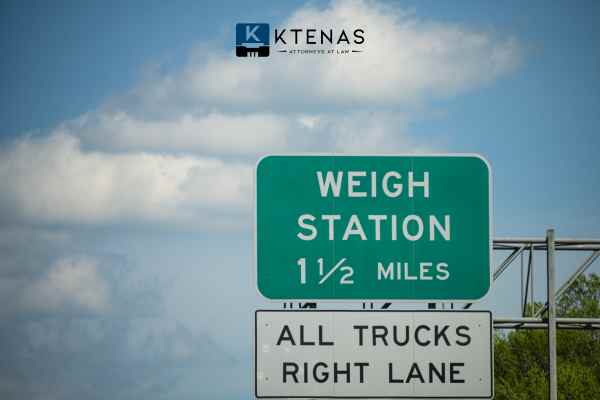 Weight station road sign for trucks